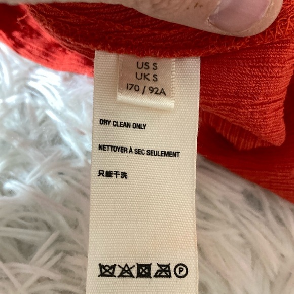 Free People Red Long Sleeve Blouse with Plunge Neckline and Wrap Style - Picture 8 of 11
